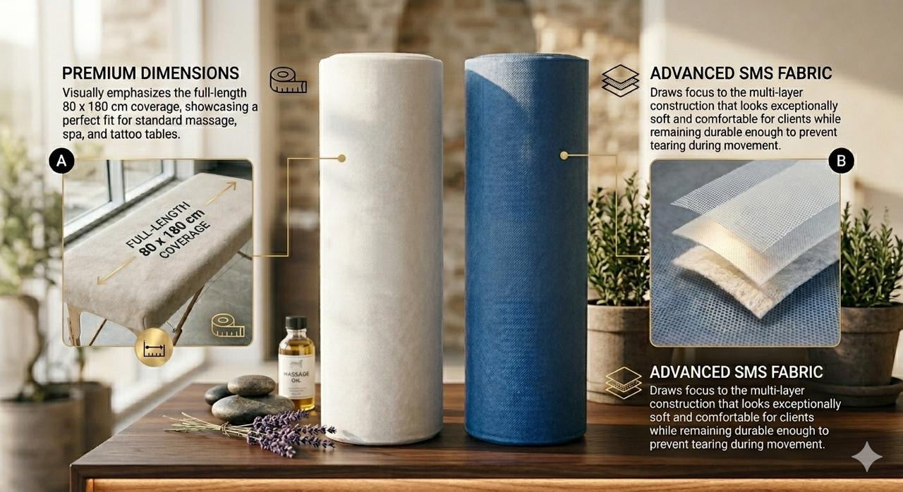 Non-Woven Disposable Bed Rolls 80x180 cm – 100 Sheets