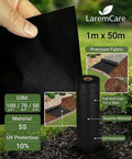 UV Stabilised Non-woven weed control fabric roll 70 gsm (1m x 50m)