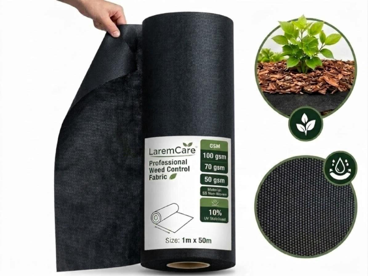 UV Stabilised Non-woven weed control fabric roll 70 gsm (1m x 50m)